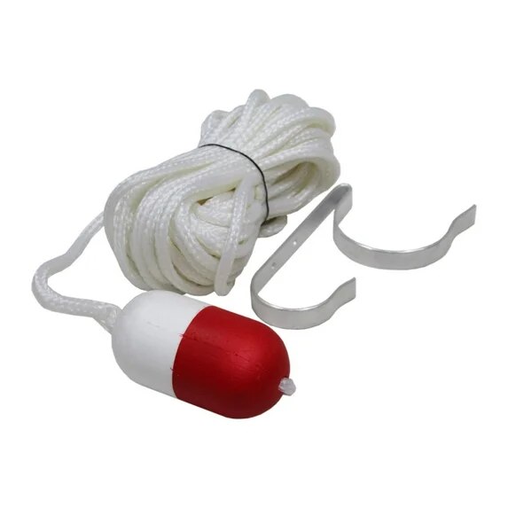 Kemp USA 30' Throw Rope with Float Ring Buoy Holder