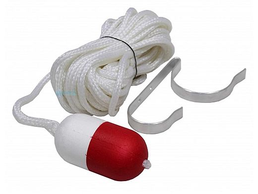 Kemp USA 60' Throw Rope with Float Ring Buoy Holder