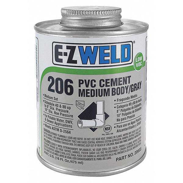 PVC CEMENT MED BODY GRY QT