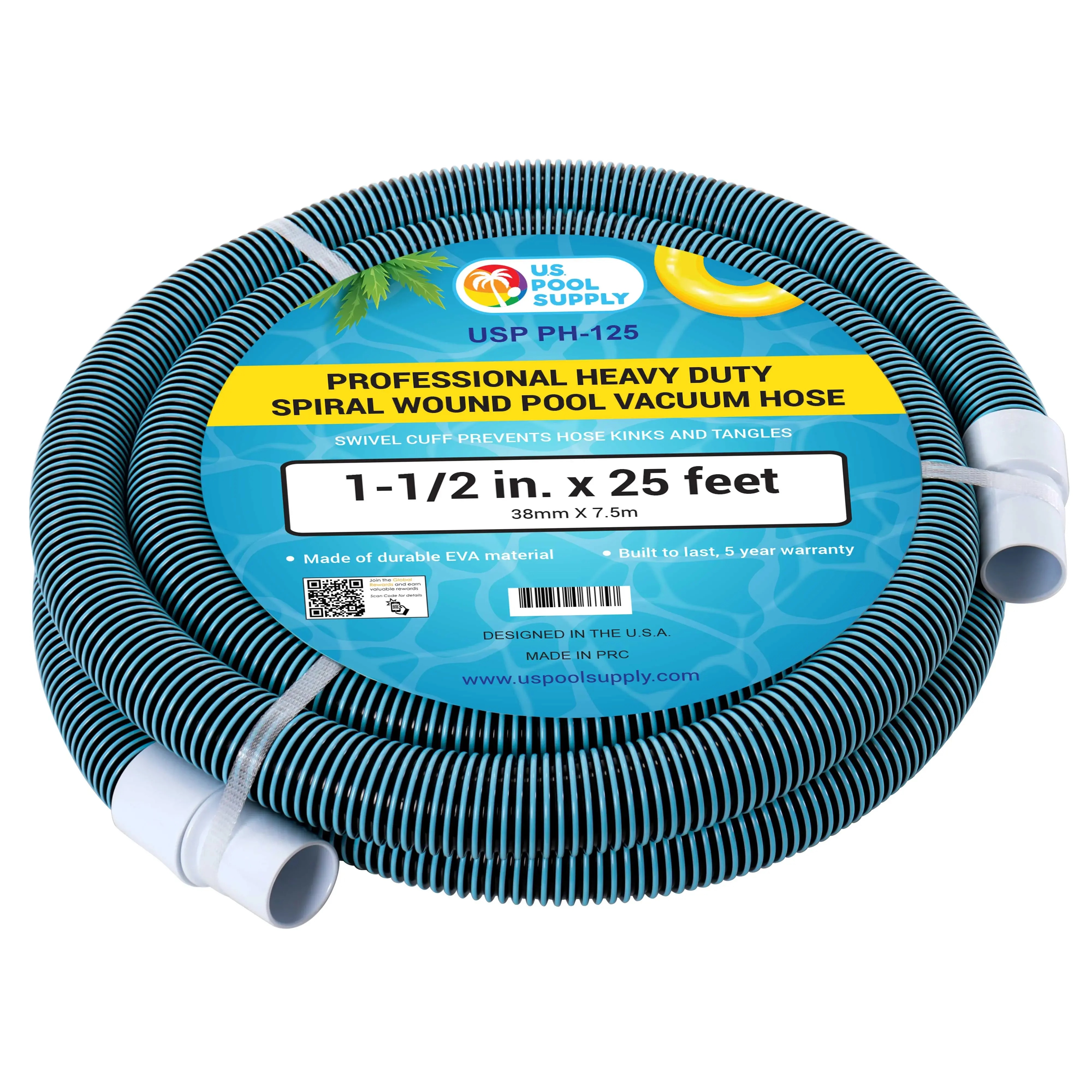 15 x 25' Spiral Wound Vacuum Hose