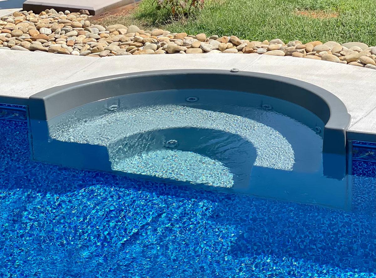 Cozy Cove Swim Up Spa Options 8ft Cozy Cove Plumbed With 6 Jets Coping Type Bullnose Color White