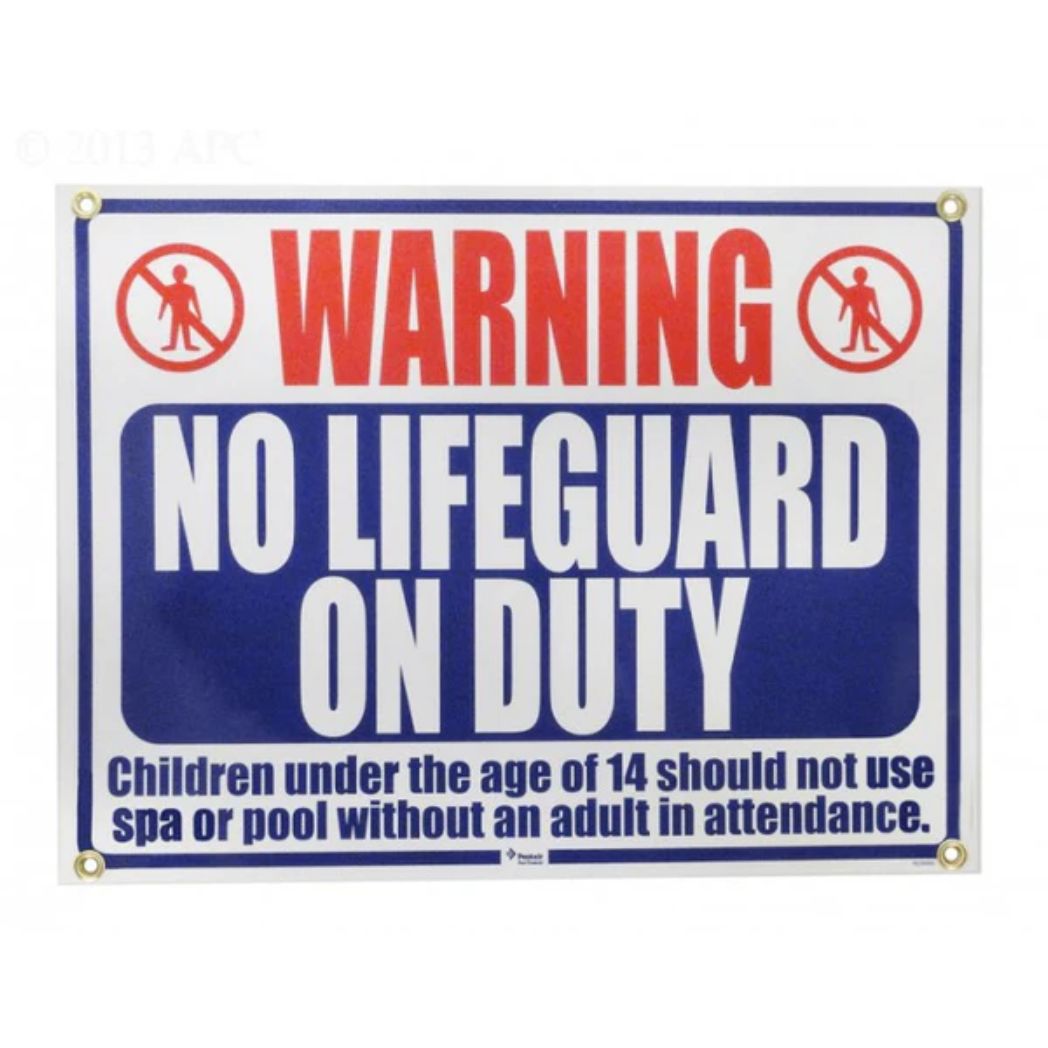 SIGN NO LIFEGUAD 18x24 TWO COLOR CASE6