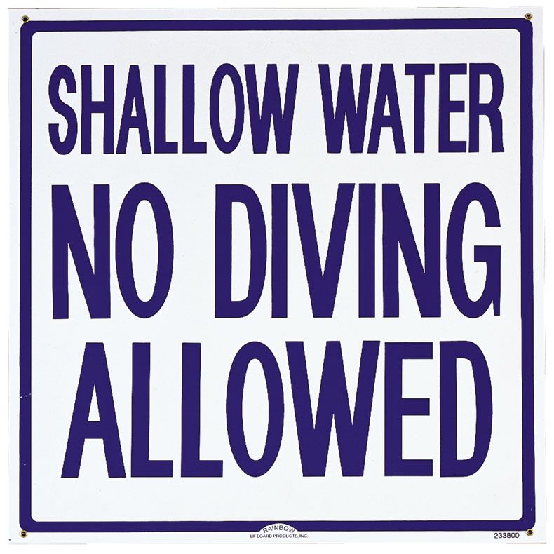SIGN NO DIVING SHALLOW SCAR 24x24 CASE6