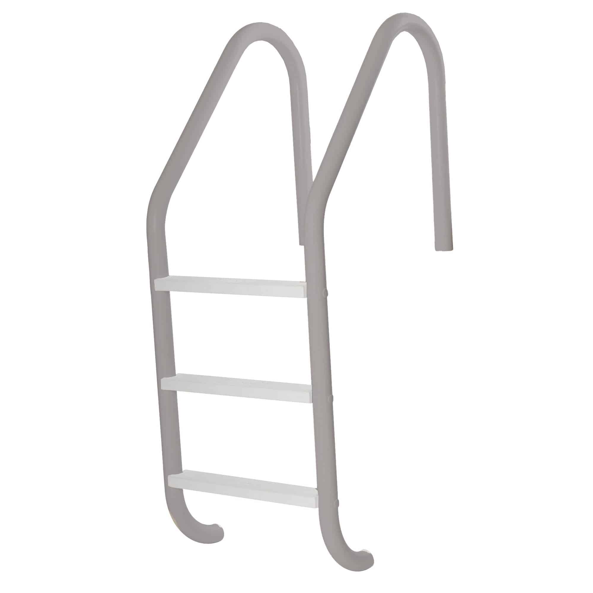 SR Smith Economy Swimming Pool Ladder pool Type saltwater Ladder Options SR Smith Sealed Steel Economy Ladder 3 Plastic Steps Gray